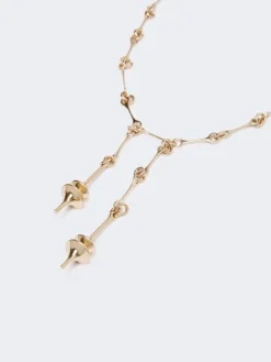 - Long necklace with double pendant - GOLD