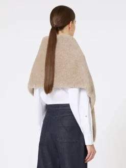 Alpaca and cashmere Teddy stole - MOSS GREEN