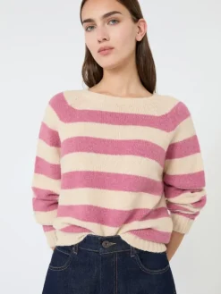 Alpaca and cotton sweater - RASPBERRY