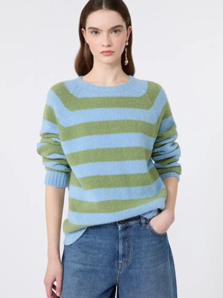 Alpaca and cotton sweater - LIGHT BLUE