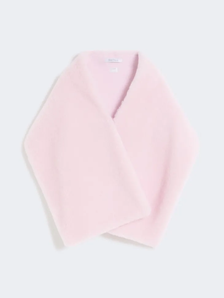 Alpaca and wool Teddy stole - BEIGE PINK