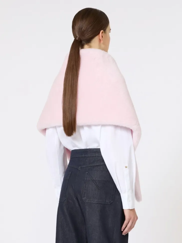 Alpaca and wool Teddy stole - BEIGE PINK
