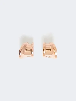 Asymmetric metal earrings - BRONZE