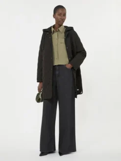 Asymmetrical washed cotton shirt - KAKI