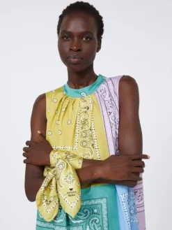 Bandanna print silk foulard - GREEN