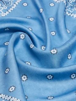 Bandanna print silk foulard - LIGHT BLUE