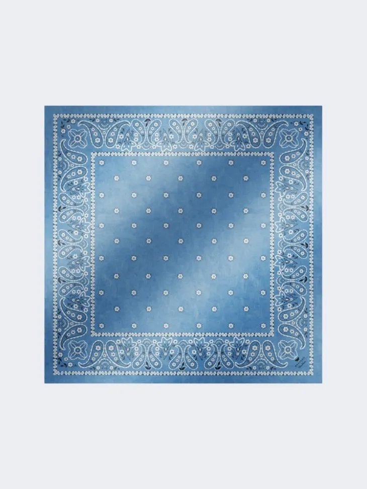 Bandanna print silk foulard - LIGHT BLUE