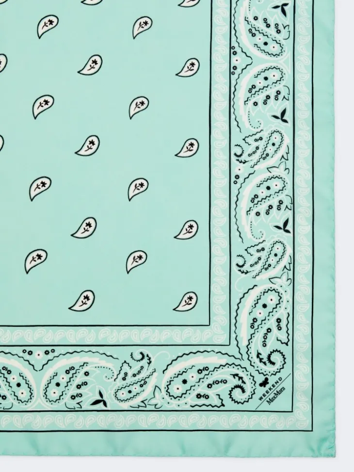 Bandanna print silk foulard - EMERALD