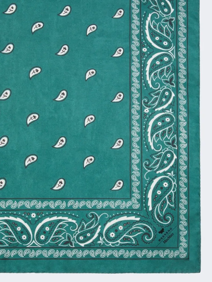 Bandanna print silk foulard - GREEN