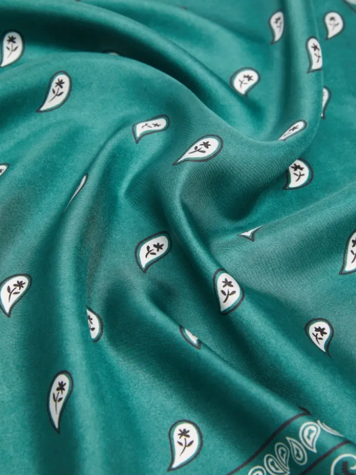 Bandanna print silk foulard - GREEN