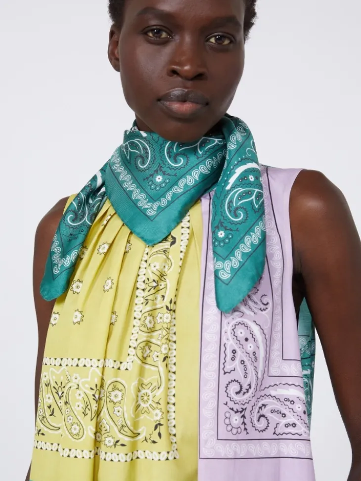 Bandanna print silk foulard - GREEN