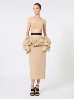 Bandeau bra in stretch viscose - CAMEL