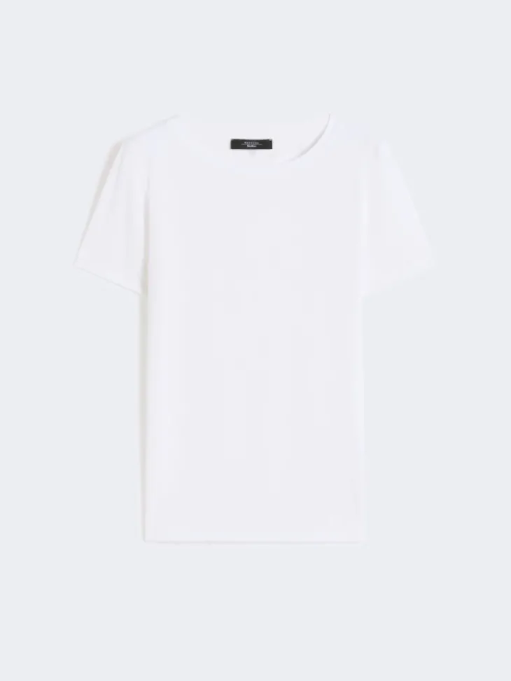Basic cotton jersey T-shirt - WHITE