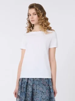 Basic cotton jersey T-shirt - WHITE