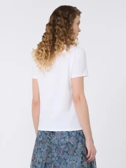 Basic cotton jersey T-shirt - WHITE