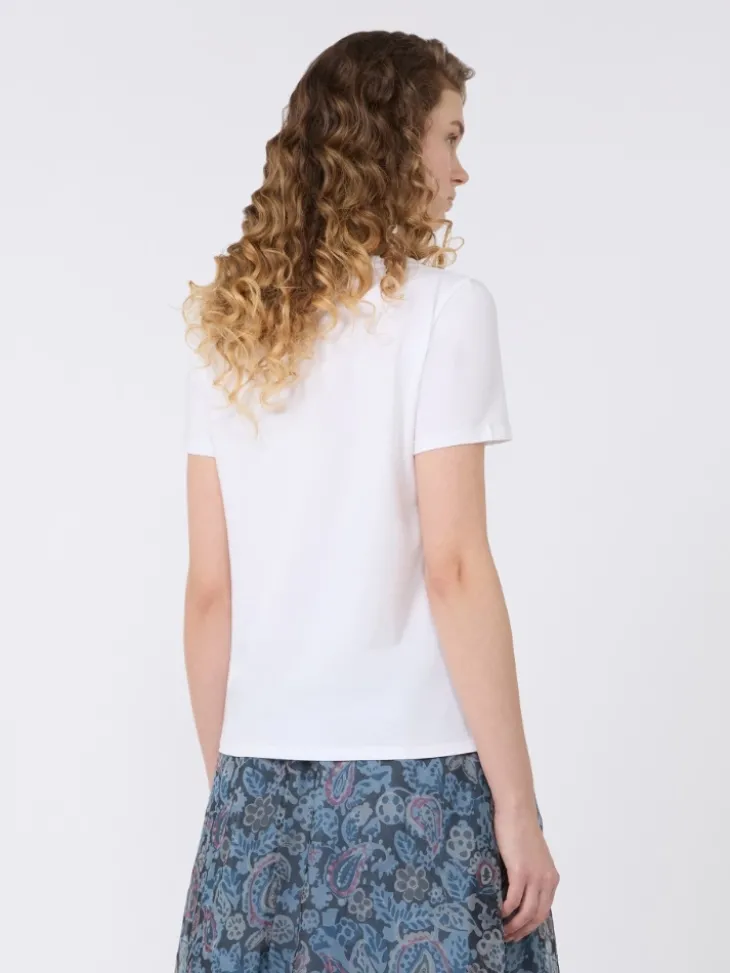 Basic cotton jersey T-shirt - WHITE