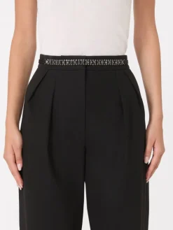 Bejewelled satin belt - BLACK