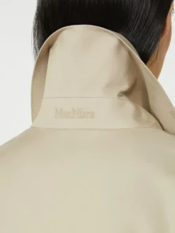 Belted water-repellent twill trench coat - SAND