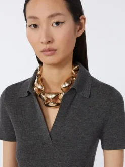 Bold metal necklace - BRONZE