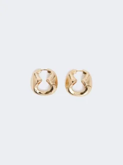Bold metallic earrings - BRONZE