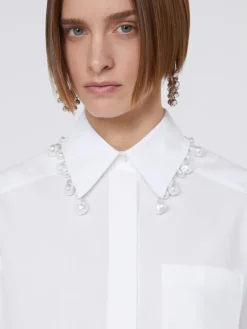 Boxy cotton shirt - OPTICAL WHITE