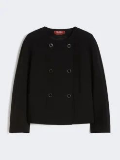 Boxy jacket in cady - BLACK