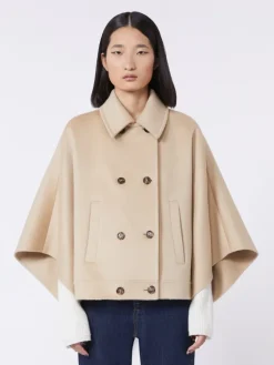Boxy-fit cashmere cape - ALBINO