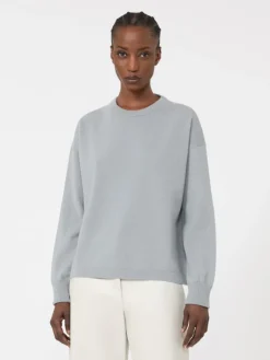 Boxy-fit wool and cashmere sweater - LIGHT BLUE