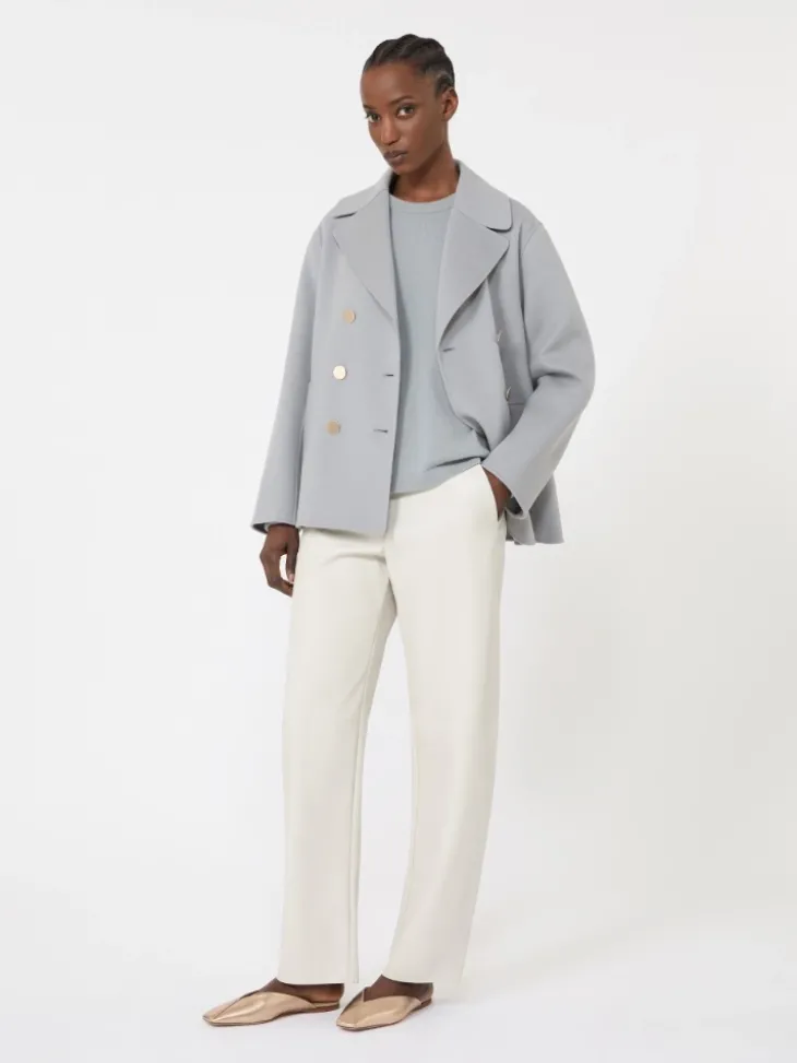 Boxy-fit wool and cashmere sweater - LIGHT BLUE