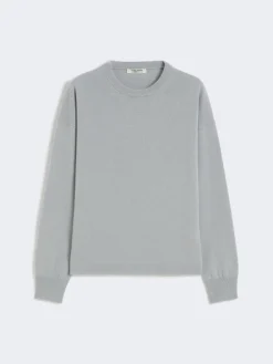 Boxy-fit wool and cashmere sweater - LIGHT BLUE
