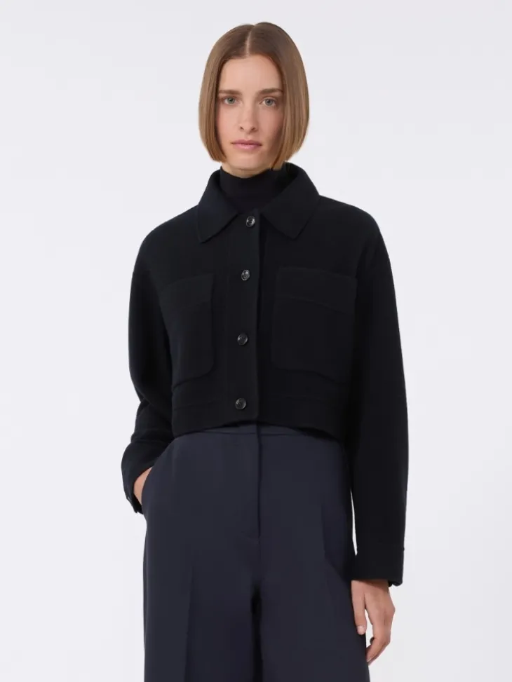 Boxy-fit wool and cashmere jacket - ULTRAMARINE