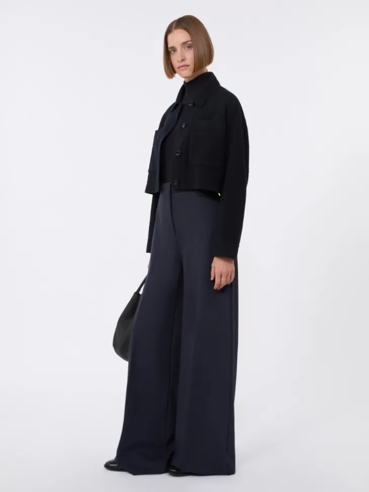 Boxy-fit wool and cashmere jacket - ULTRAMARINE