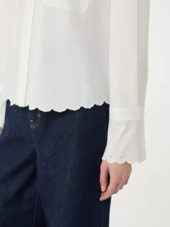 Breast-pocket cotton shirt - IVORY