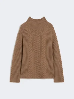 Cable-knit wool and cashmere polo-neck sweater - MUD