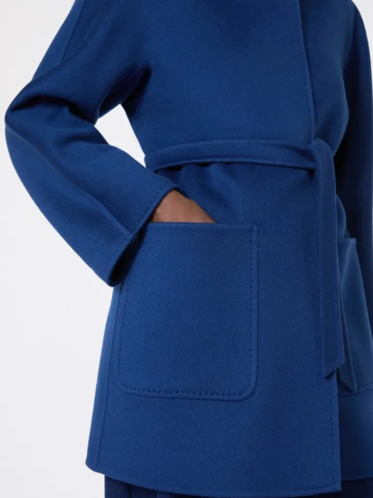 Camel wrap coat - CHINA BLUE