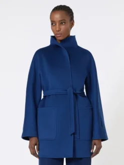 Camel wrap coat - CHINA BLUE