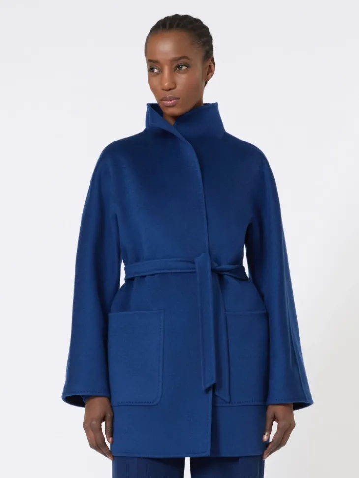 Camel wrap coat - CHINA BLUE