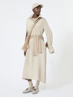 Cashmere and silk polo sweater - STONE