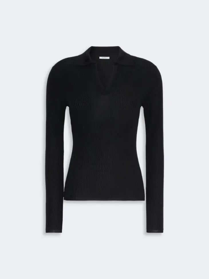 Cashmere and silk polo sweater - ULTRAMARINE