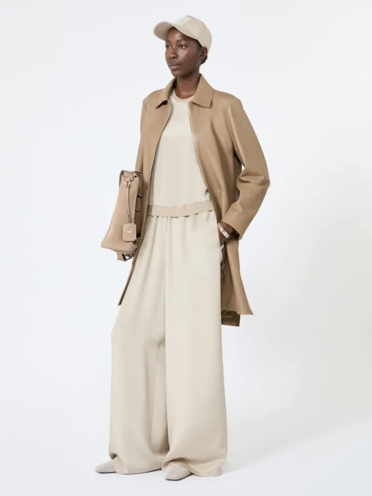 Cashmere and silk yarn sweater - STONE
