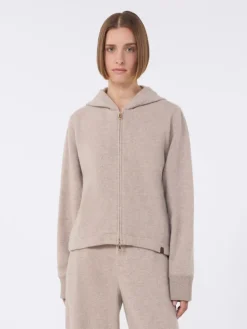 Cashmere and wool jersey sweatshirt - BEIGE