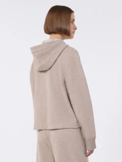 Cashmere and wool jersey sweatshirt - BEIGE
