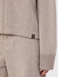 Cashmere and wool jersey sweatshirt - BEIGE
