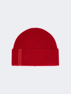 Cashmere beanie hat - DARK RED
