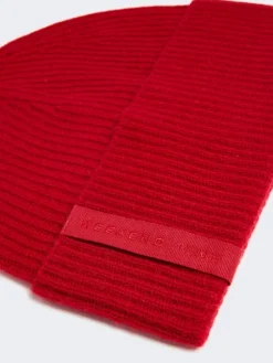 Cashmere beanie hat - DARK RED