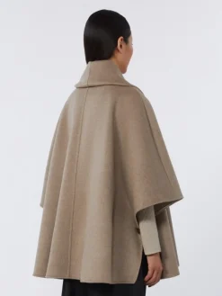 Cashmere cape with scarf detail - TAWNY BRONZE BROWN