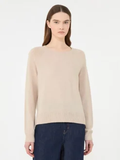 Cashmere crew-neck sweater - SAND