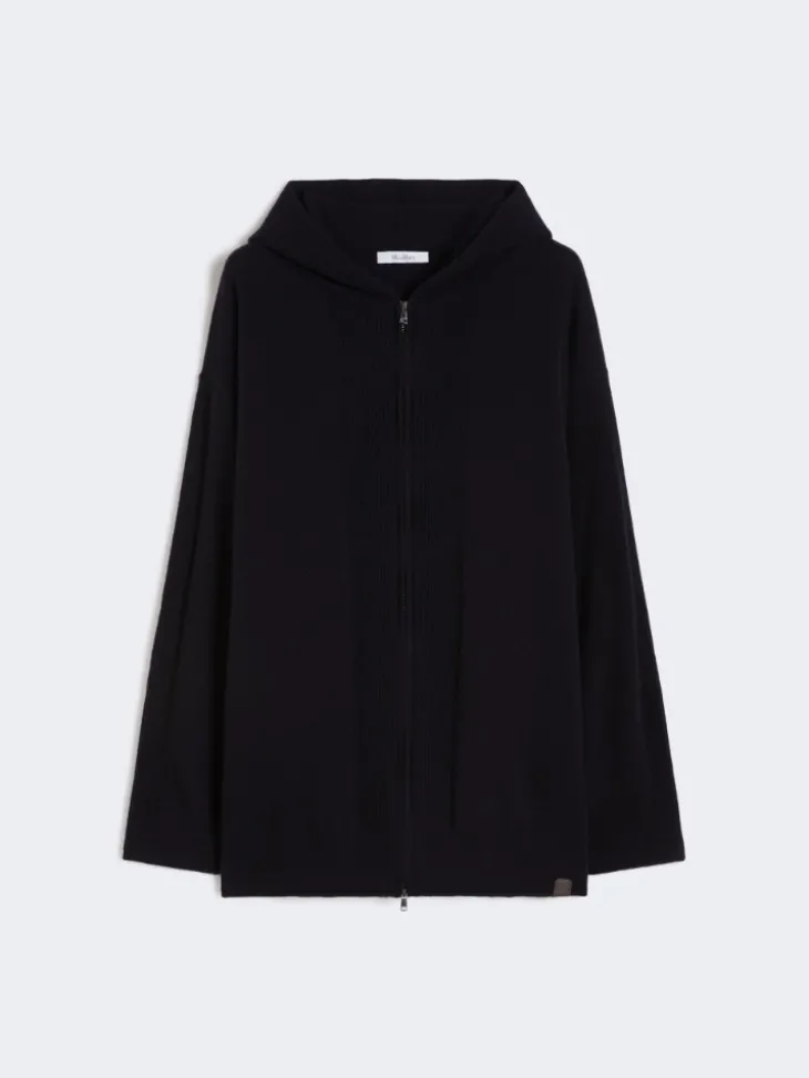 Cashmere hooded cardigan - ULTRAMARINE