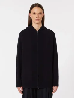 Cashmere hooded cardigan - ULTRAMARINE