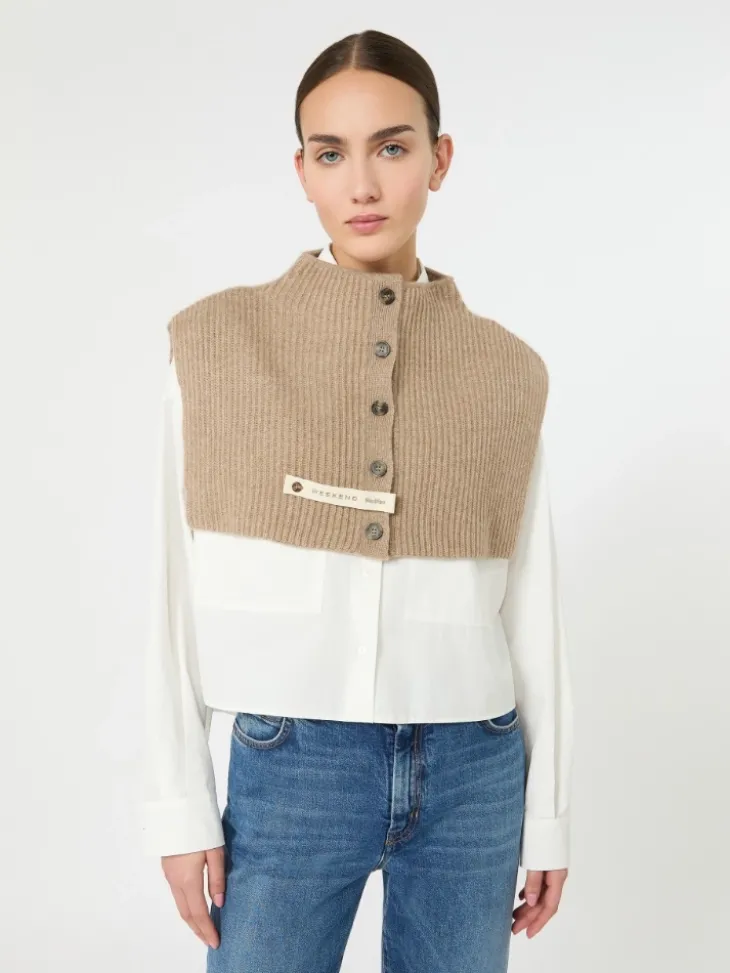 Cashmere knit collar - BEIGE SHADED